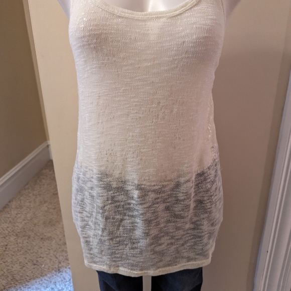 Fang Glam sheer white tank top with cross cross back straps size M - Picture 5 of 9